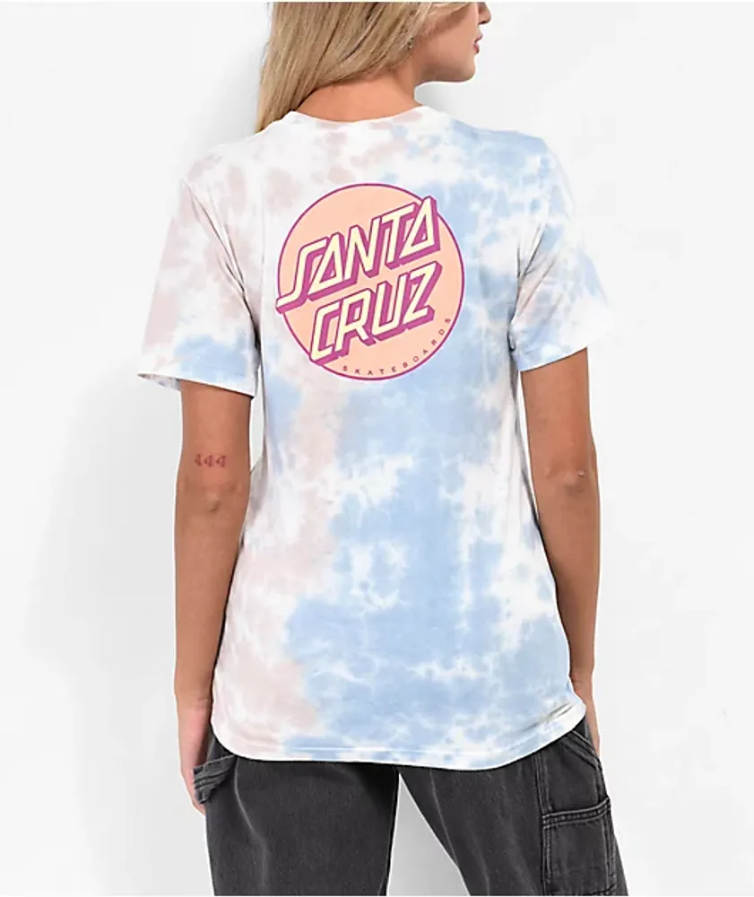 Santa Cruz Wave Dot Blue Tie Dye T-Shirt