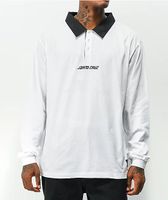 Santa Cruz Solid Stripe White Long Sleeve Polo Shirt