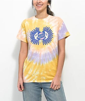 Santa Cruz Split Sun Yellow & Purple Tie Dye T-Shirt