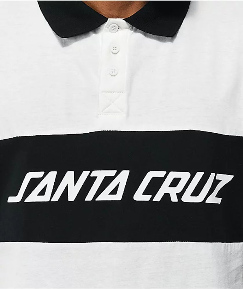 Santa Cruz Strip Block Off-White & Black Polo Shirt