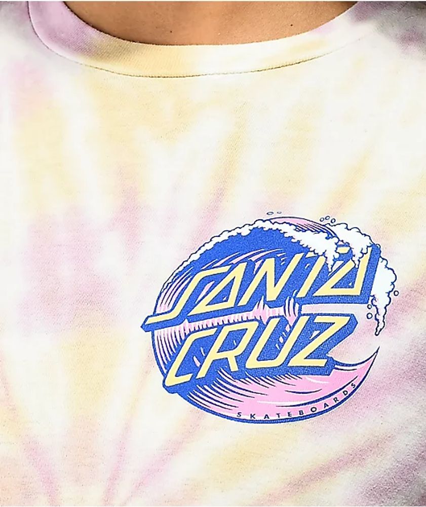 Santa Cruz Wave Dot Blue Tie Dye T-Shirt