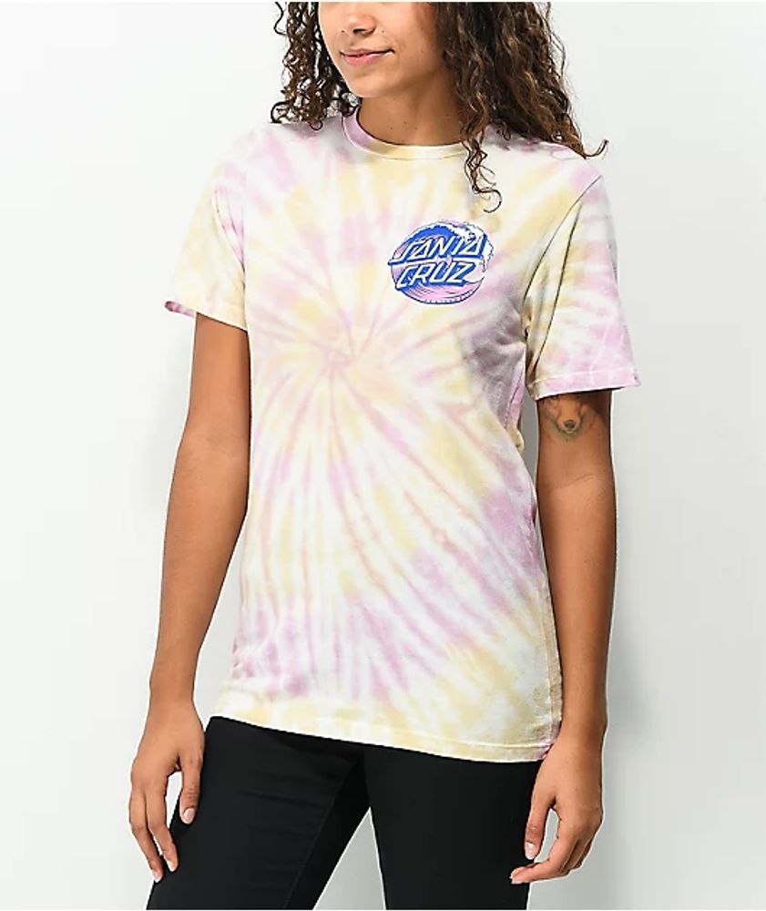 Santa Cruz Wave Dot Blue Tie Dye T-Shirt