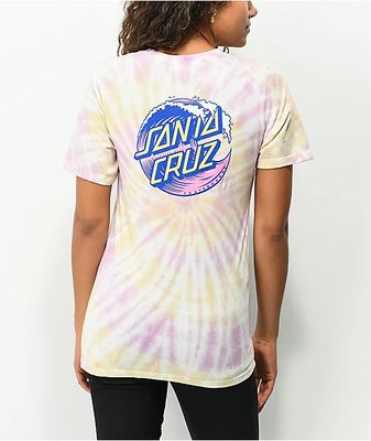 Santa Cruz Kids Wave Dot Blue Tie Dye T-Shirt