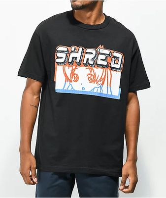 Shred Collective Anime Face Black T-Shirt