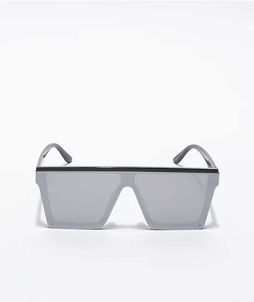 Silver Mirror Shield Sunglasses
