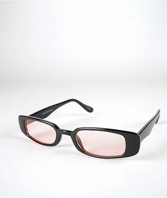 Skinny Thinny Pink & Black Oval Sunglasses