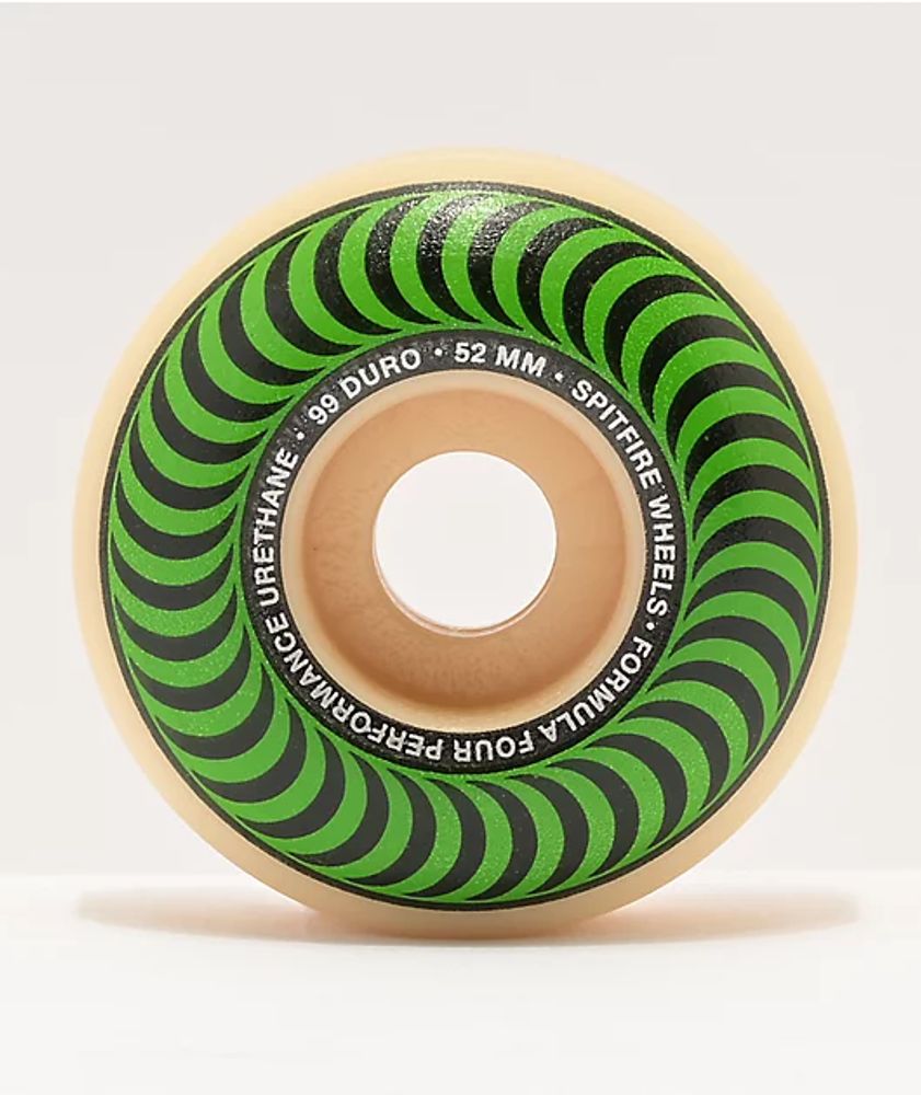 Spitfire Formula Four Classics 52mm 99a Green & Natural Skateboard Wheels