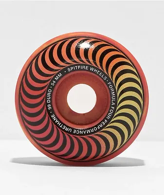 Spitfire Formula Four Swirled Classic Red & Yellow 53mm 99d Skateboard Wheels