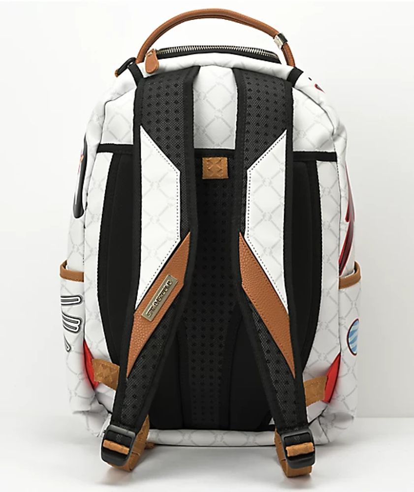 Sprayground Alien Rich White Leather Backpack
