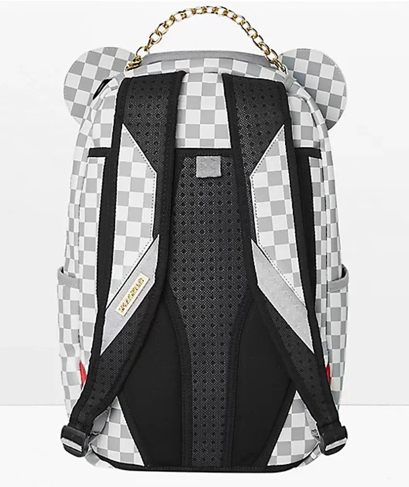 Sprayground Couture Bear White & Grey Backpack