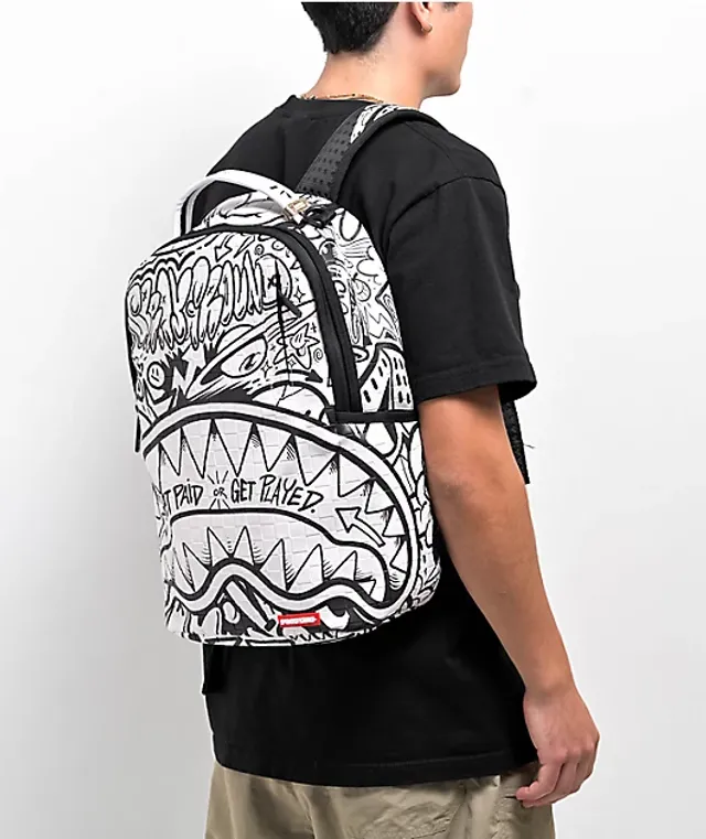 Sprayground Doodle Black & White Duffle Bag