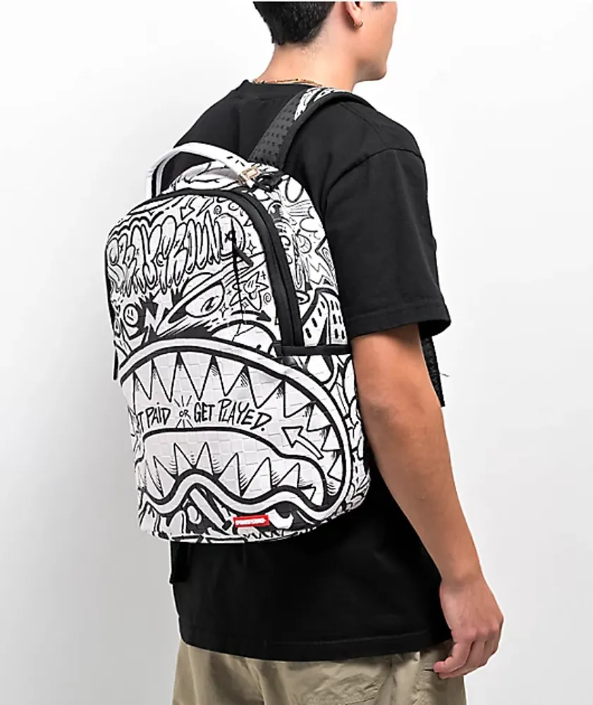 NEW Sprayground 20/20 Vision Shark Black Backpack One Size 