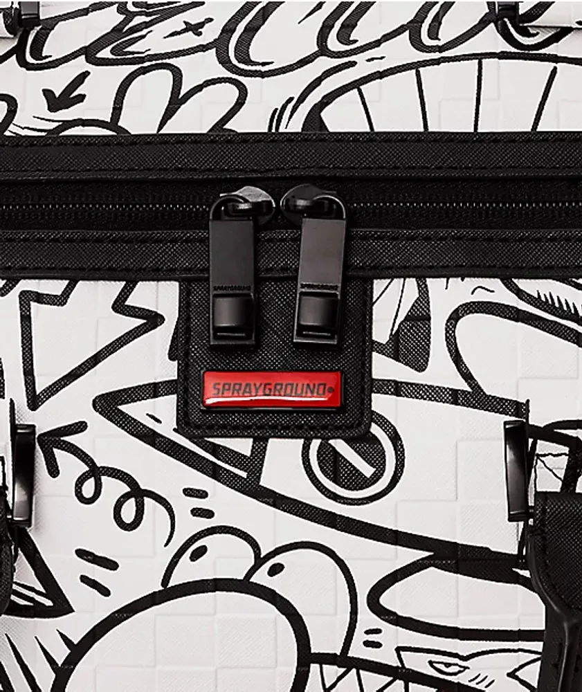 Sprayground Doodle Black & White Duffle Bag