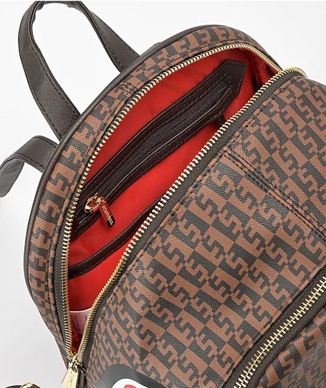 Sprayground Money Checkered Brown Backpack