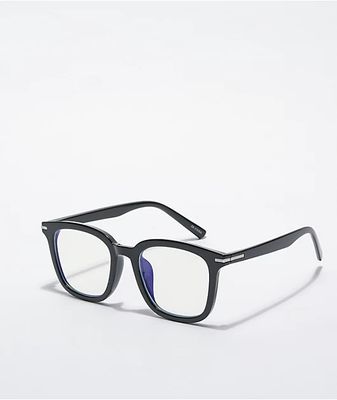 Square Nerd Black Blue Light Glasses