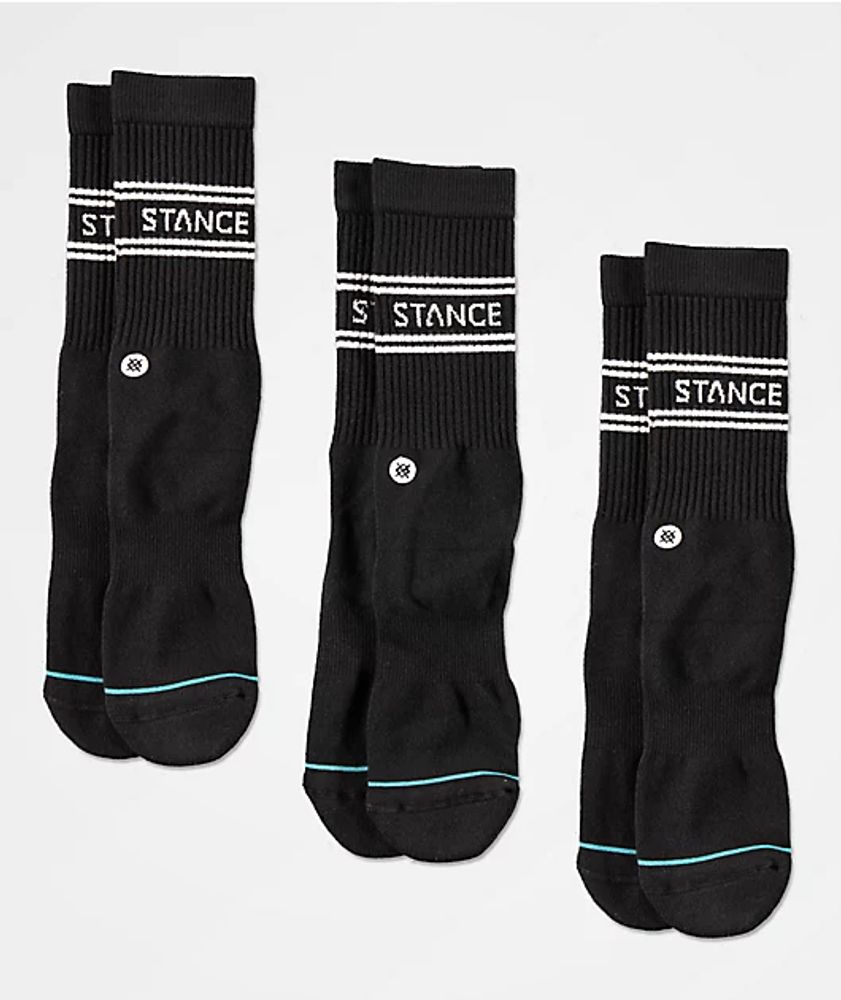 Stance Basic Black 3 Pack Crew Socks