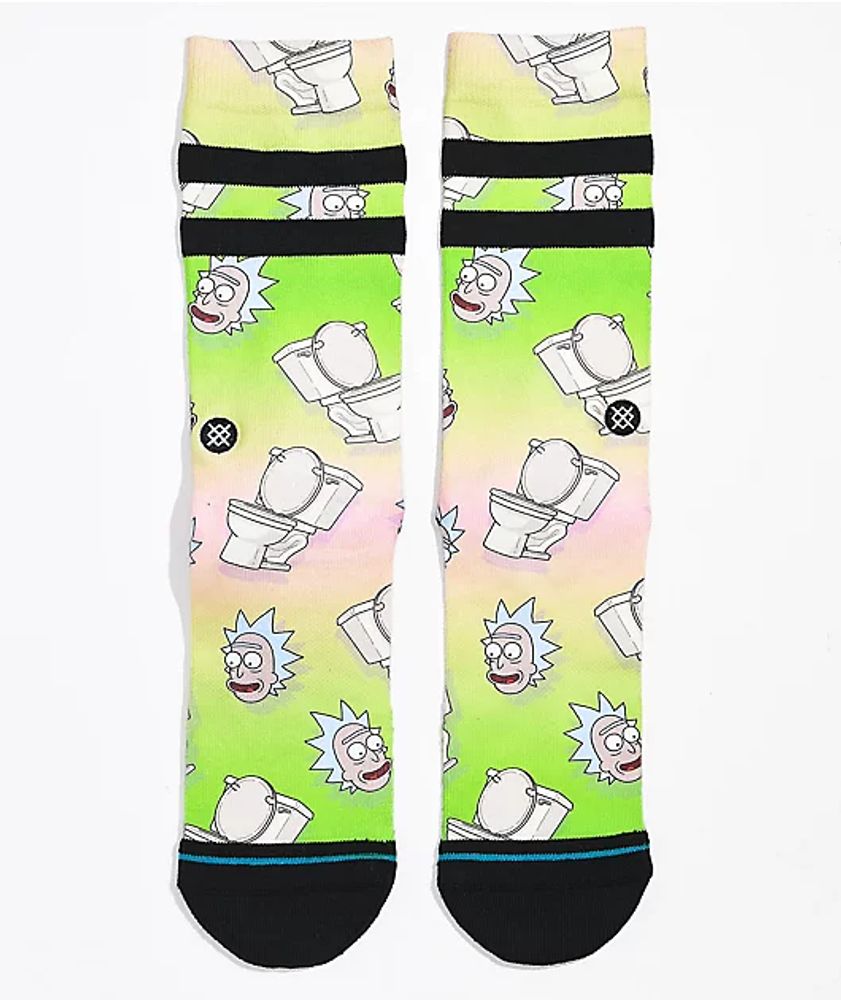 Stance x Rick and Morty The Seat Green & Pink Crew Socks