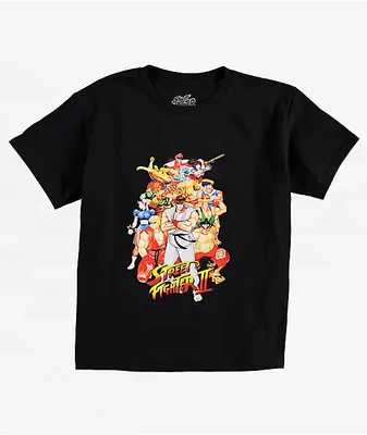 Street Fighter II Kids Black T-Shirt