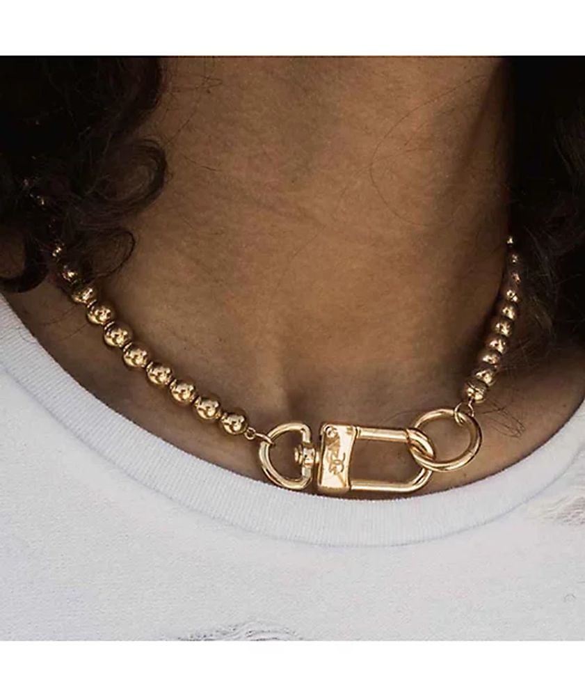 The Gold Gods Half Pearl 18" Gold Chain Necklace