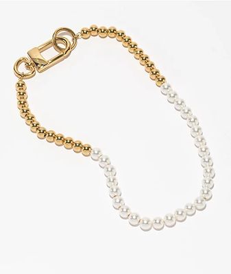 The Gold Gods Half Pearl 18" Gold Chain Necklace
