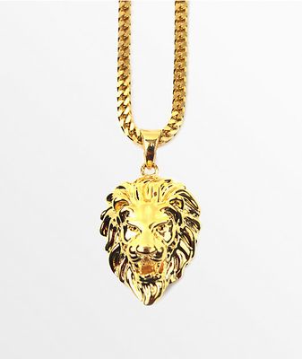 gold lion necklace pendant