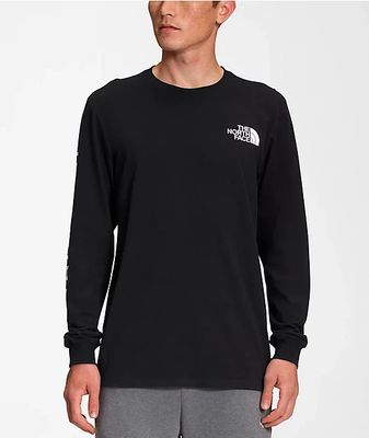 The North Face Sleeve Hit Black & White Long T-Shirt