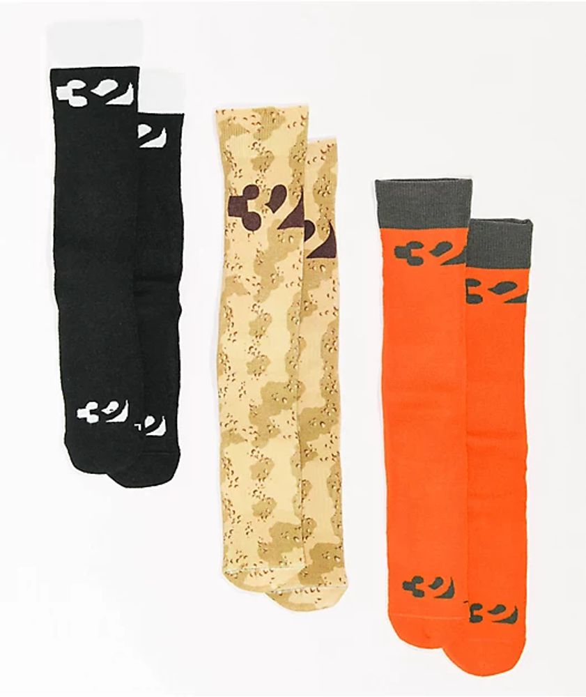 ThirtyTwo Cutout 3-Pack Snowboard Socks