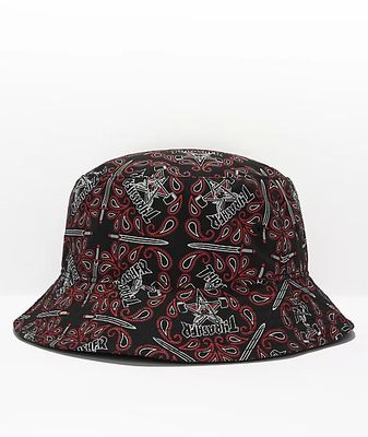 Thrasher Bandana Black & Red Bucket Hat