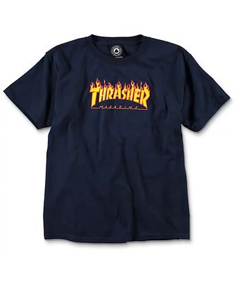 Thrasher Boys Flame Navy T-Shirt