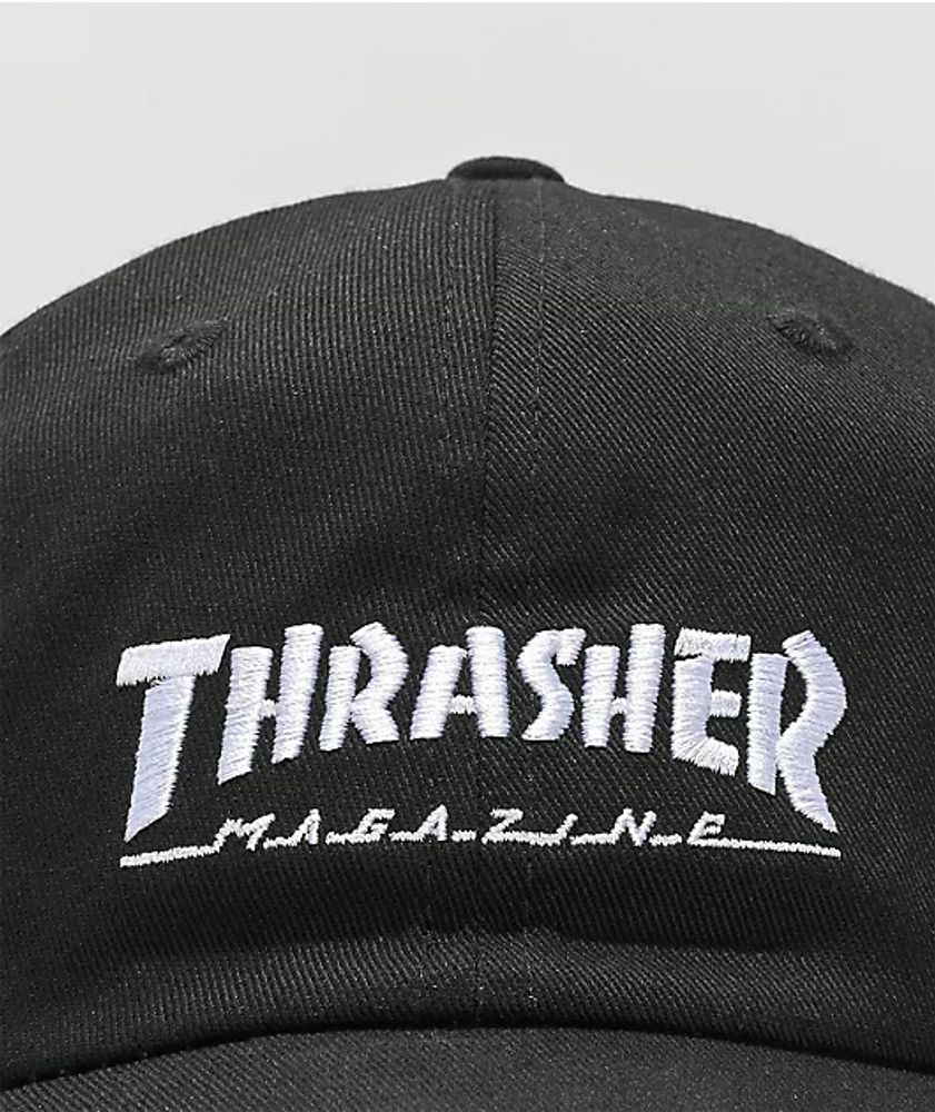 Thrasher Logo Black Strapback Hat