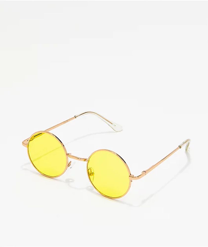 Tiny Yellow Round Sunglasses