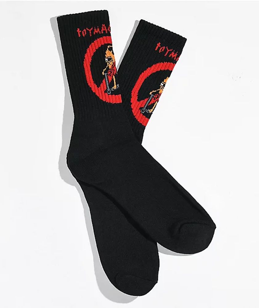 Toy Machine No Scooter Black Crew Socks