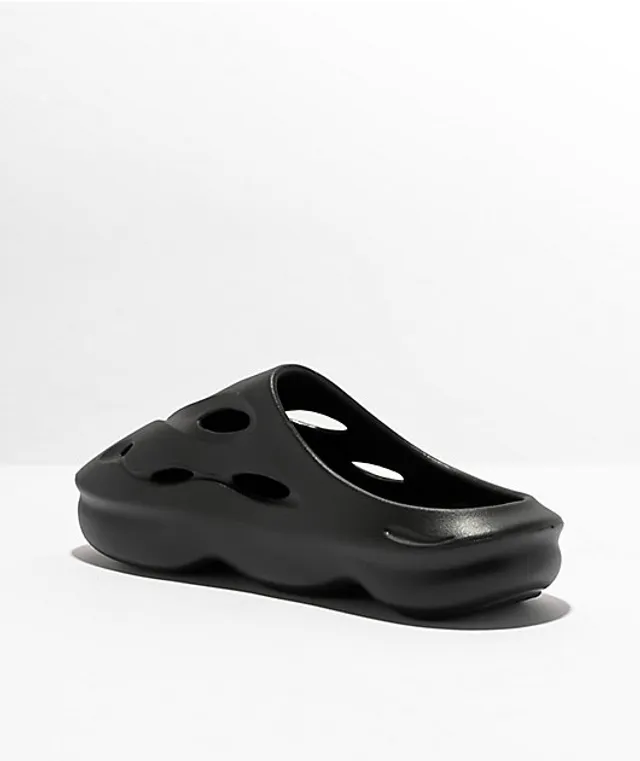 Trillium Black Fur Slide Sandals