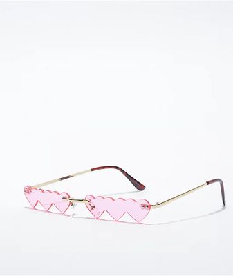 Triple Heart Pink Sunglasses