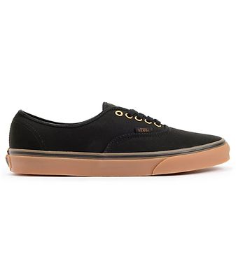 vans authentic black & gum skate shoes