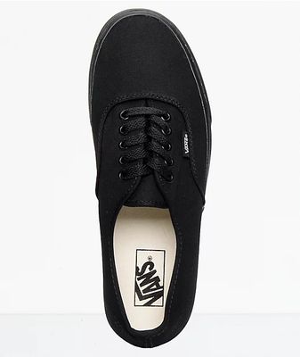 vans authentic black canvas skate shoes