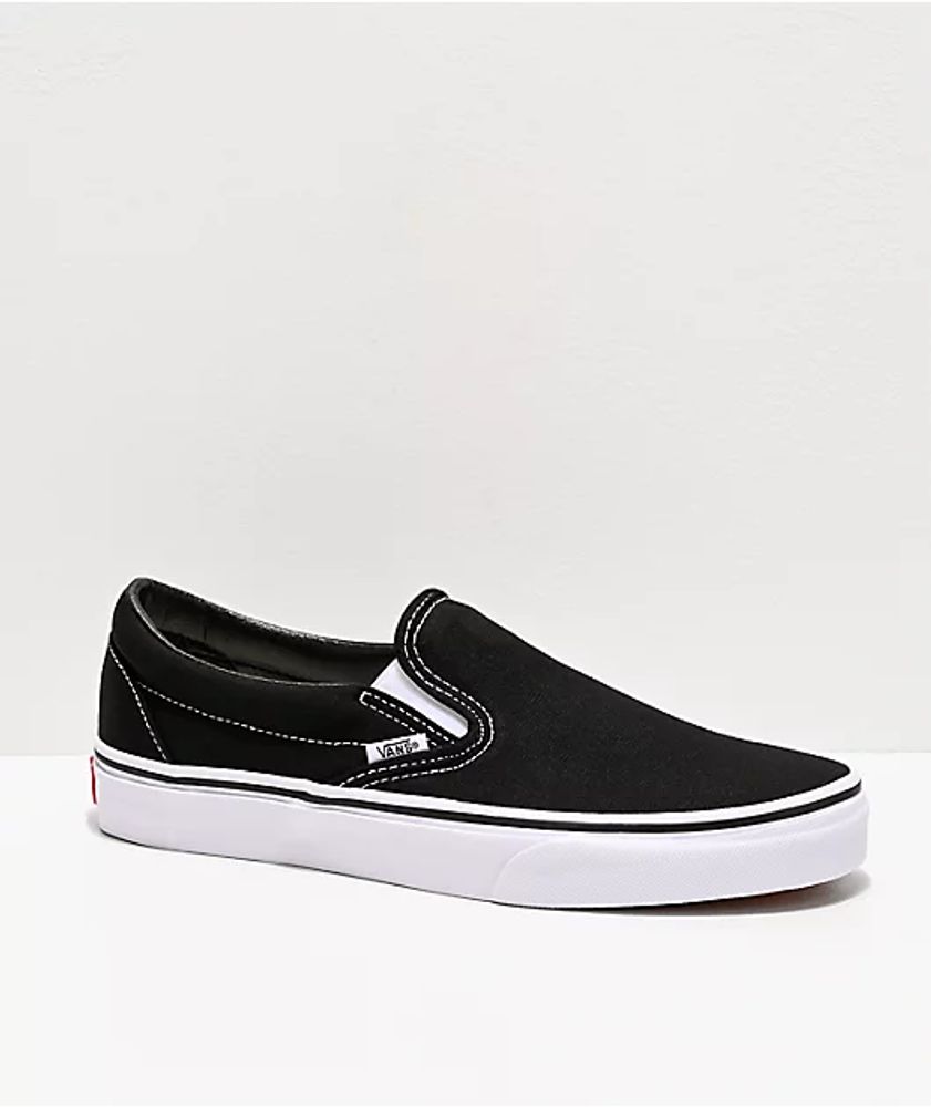 Vans Classic Slip On Black & White Shoes