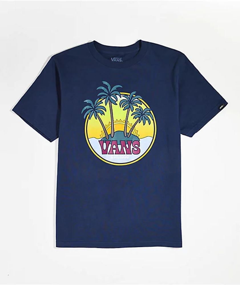 Vans Kids Four Palm Island Navy T-Shirt