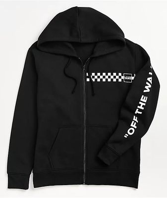 vans black zip hoodie