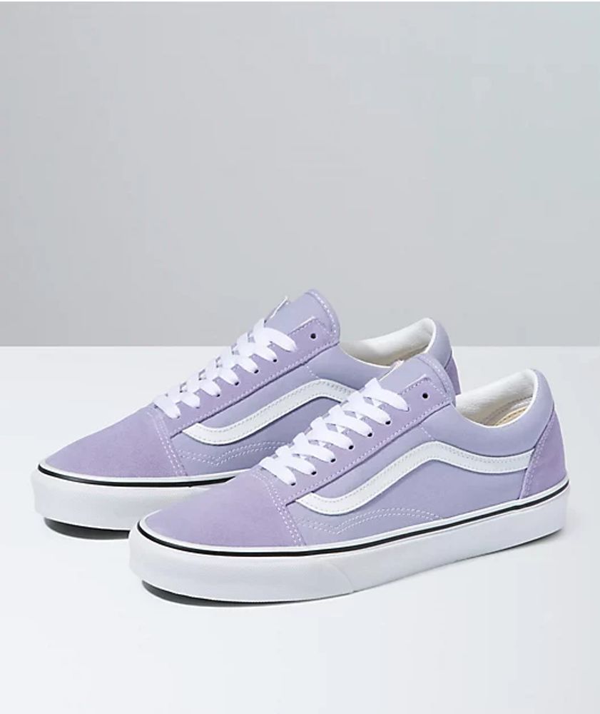 Ontvanger Meedogenloos van Vans Old Skool Lavender & White Skate Shoes | Shop Midtown