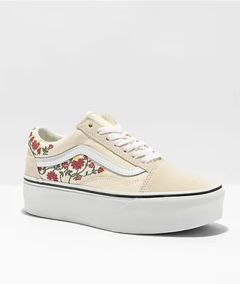 Vans Old Skool Stackform Floral Embroidery Platform Shoes