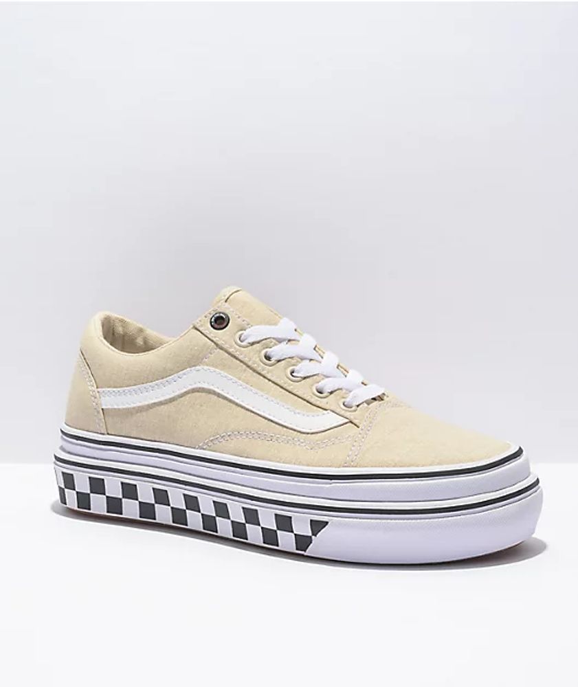 vans old skool platform tan