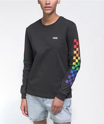 Vans Pride Prism Black Checkerboard Long Sleeve T-Shirt