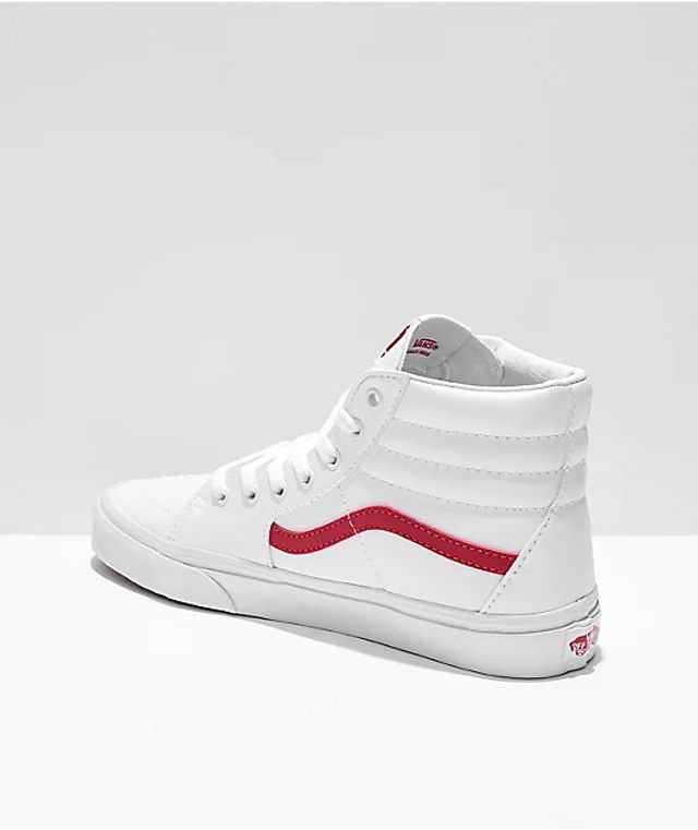 Vans Sk8-Hi Pop Classic White & Red Skate Shoes | Bramalea City Centre