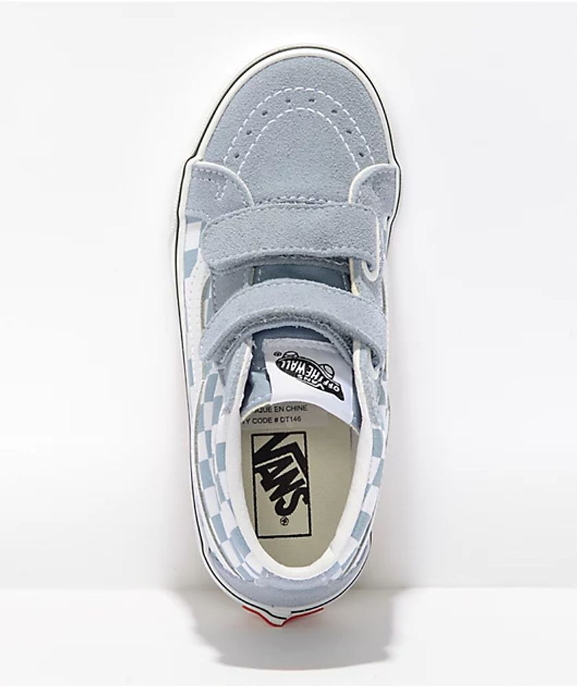 Vans Sk8-Mid V Check Ashley Blue Skate Shoes