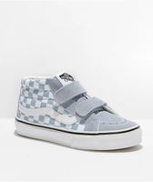 Vans Sk8-Mid V Check Ashley Blue Skate Shoes