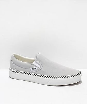 Vans Slip-On Checkerboard Foxing Grey Dawn Skate Shoes