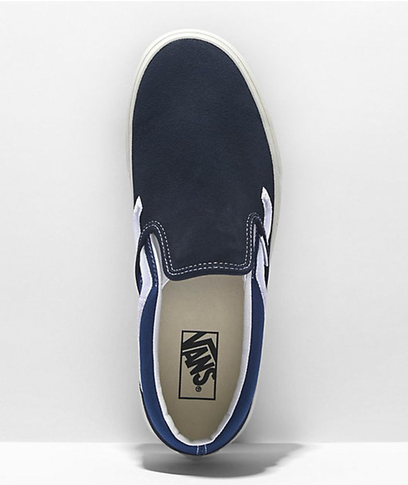Viento fuerte Orador centavo Vans Slip-On Side Stripe Navy Skate Shoes | Connecticut Post Mall