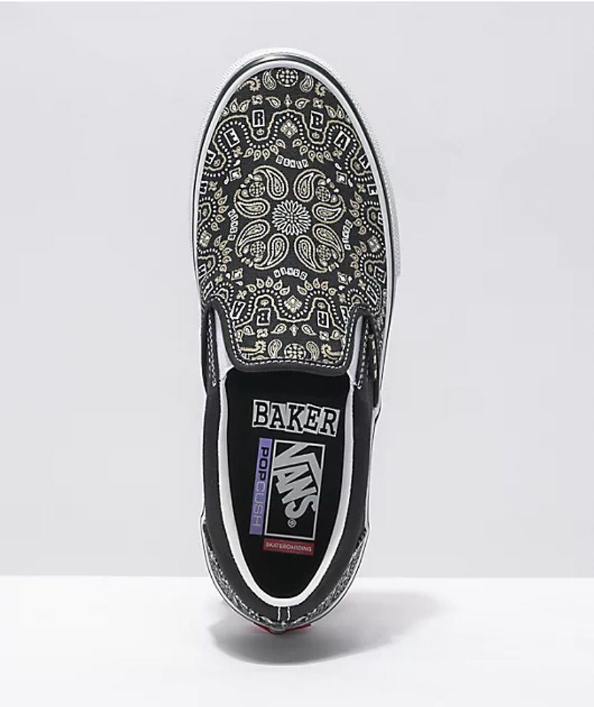 Vans x Baker Skate Slip-On Bandana Black Shoes