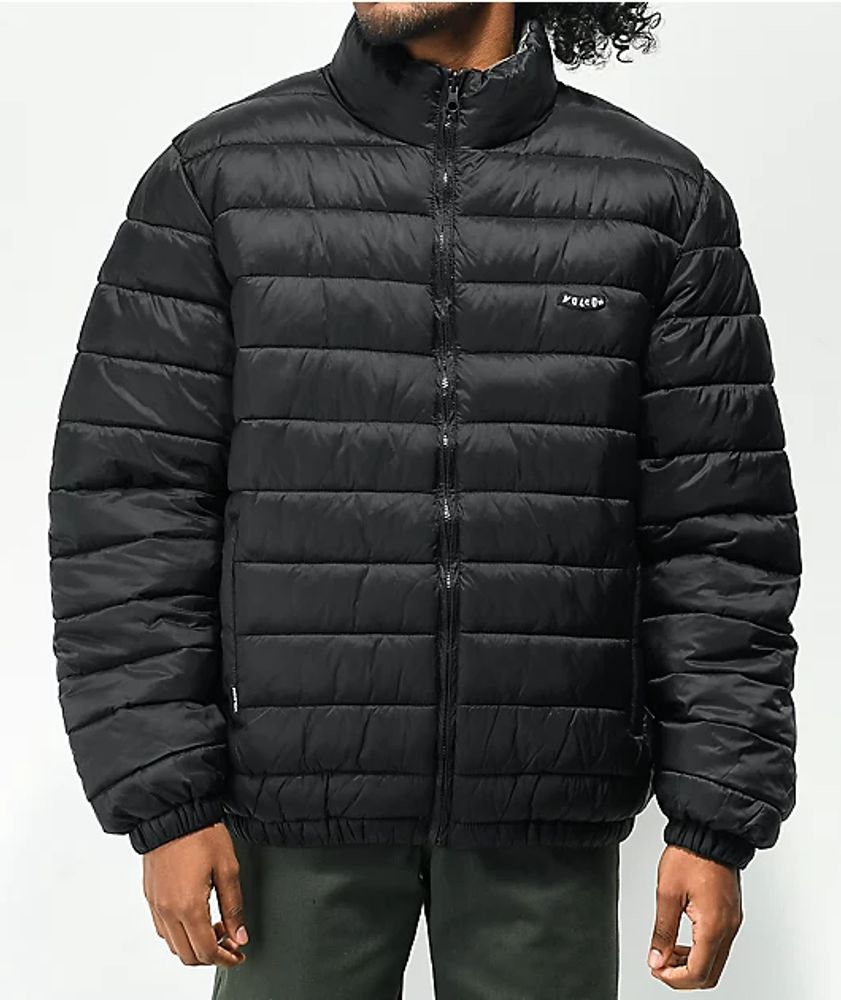 Volcom Doswalltz Black & Camo Reversible Insulated Puffer Jacket